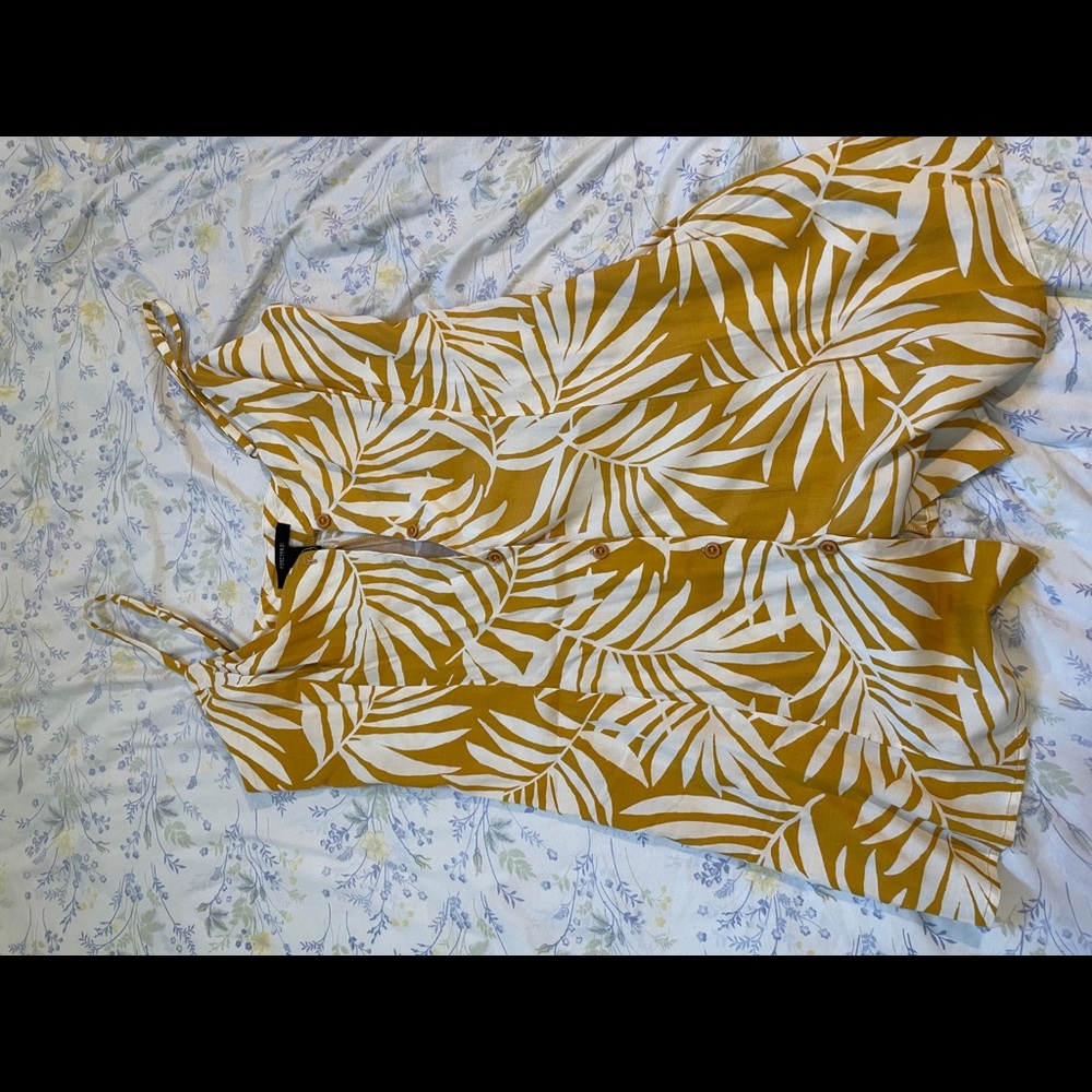 Forever 21 Mini Cami Dress, Tropical/leaf Pattern